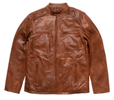 Men’s Brown Leather Moto Jacket